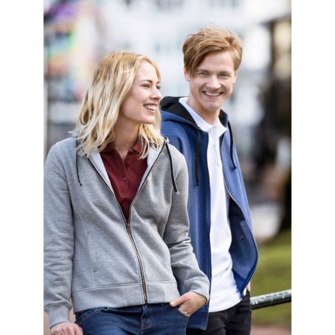 Толстовка женская Classic Hoody Full Zip, серый меланж_M, 85% хлопок, 15% вискоза, 300 грм2