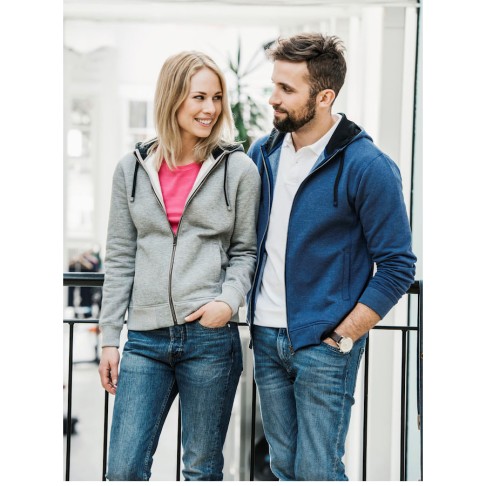 Толстовка женская Classic Hoody Full Zip, серый меланж_M, 85% хлопок, 15% вискоза, 300 грм2
