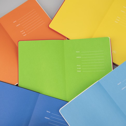 Бизнес-блокнот FUNKY SNOW, 130*210 мм, белый с зеленым форзацем, мягкая обложка, блок в точку