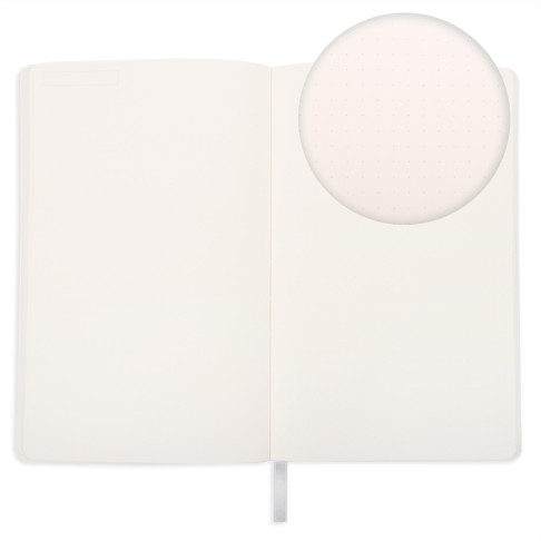 Бизнес-блокнот FUNKY SNOW, 130*210 мм, белый с синим форзацем, мягкая обложка, блок в точку