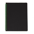Блокнот на двойной пружине HELIX, 143 х 205 мм, черный с зелёным, блок в линейку