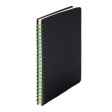 Блокнот на двойной пружине HELIX, 143 х 205 мм, черный с зелёным, блок в линейку