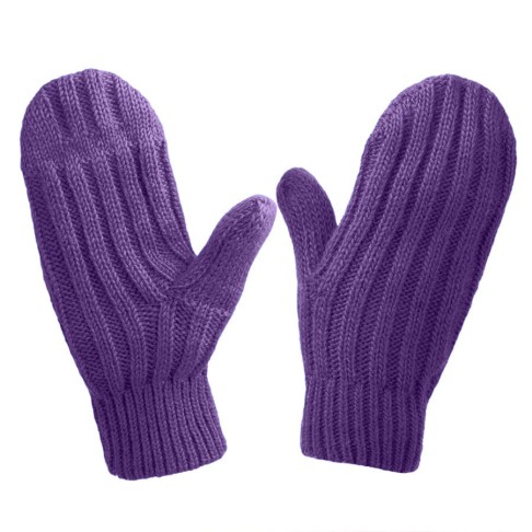 Варежки вязаные НАСВЯЗИ©, фиолетовый, 30% шерсть,70% акрил Варежки вязаные НАСВЯЗИ©, фиолетовый, 30% шерсть,70% акрил