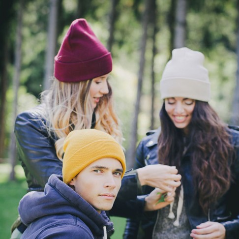 Шапка вязаная  двойная 