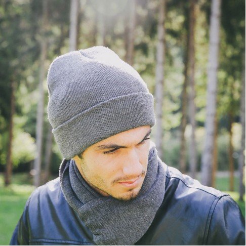 Шапка вязаная  двойная 