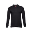 Рубашка-поло мужская BERN, д/р, чёрный, 2XL, 100% хлопок, плотность 210 г/м2