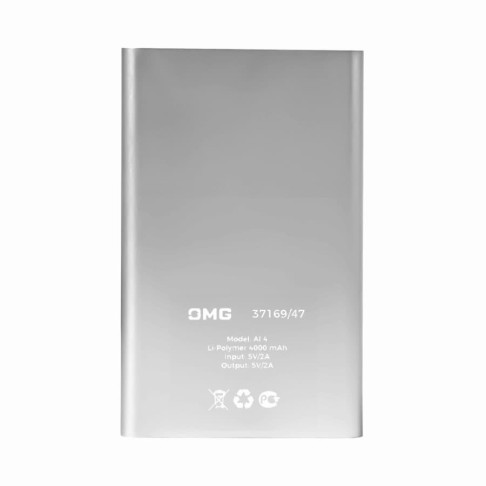 Универсальный аккумулятор Al 4 (4000 мАч), серебристый, 11х6.9х0,98 см Универсальный аккумулятор Al 4 (4000 мАч), серебристый, 11х6.9х0,98 см
