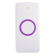 Универсальный аккумулятор с функцией беспроводной зарядки SATURN,белый с фиолетовым,15х7,3х1