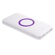 Универсальный аккумулятор с функцией беспроводной зарядки SATURN,белый с фиолетовым,15х7,3х1