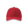 Бейсболка PILOT PIPING SANDWICH-S, 6 клиньев, металл.заст, красный, 100% хлопок, 355 г/м2