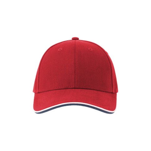 Бейсболка PILOT PIPING SANDWICH-S, 6 клиньев, металл.заст, красный, 100% хлопок, 355 г/м2 Бейсболка PILOT PIPING SANDWICH-S, 6 клиньев, металл.заст, красный, 100% хлопок, 355 г/м2