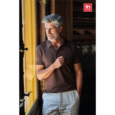 Рубашка-поло мужская ADAM, красный, 5XL, 100% хлопок, плотность 195 г/м2