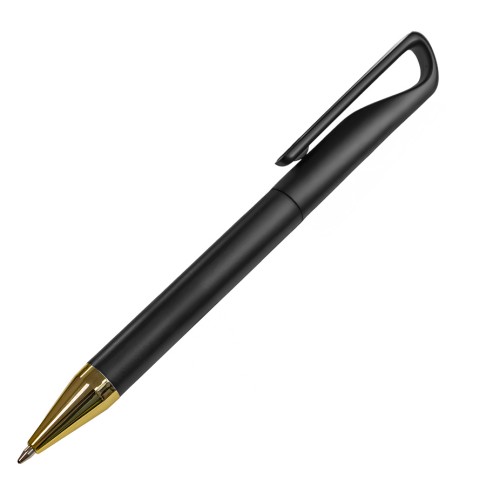 Ручка шариковая GLOSSY GOLD, черный металлик/золотой, пластик, металл