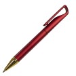 Ручка шариковая GLOSSY GOLD, красный металлик/золотой, пластик, металл