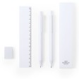Набор из ручки, карандаша, линейки и ластика, с антибактериальным покрытием RIPLY белый, пластик