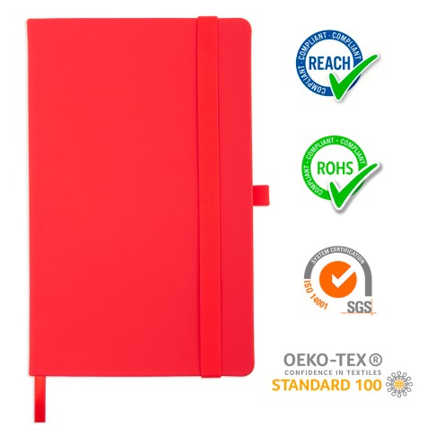 Бизнес-блокнот А5 FLIPPY, красный, твердая обложка, в линейку