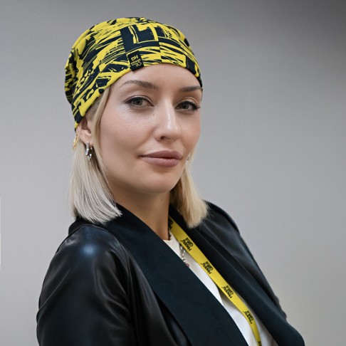 Образец снуд с  сублимационной печатью и жаккардовым логотипом, 100% полиэстер, 32*25 см