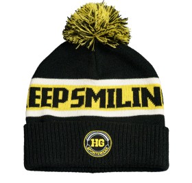 Образец вязанная шапка с помпоном и отворотом, двойная, 100% аркил