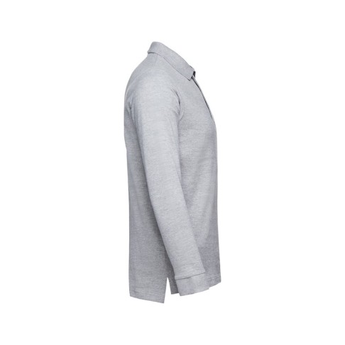 Рубашка-поло мужская BERN, д/р, серый меланж, 4XL, 85% хлопок, 15% вискоза, плотность 210 г/м2