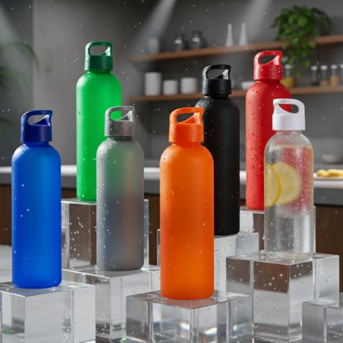 Бутылка для воды LIQUID 2, 550мл. матовая, белая, пластик