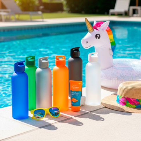 Бутылка для воды LIQUID 2, 550мл. матовая, белая, пластик