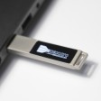 USB flash-карта LED с белой подсветкой (8Гб), серебристая, 6,6х1,2х0,45 см, металл