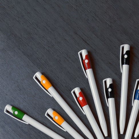 KIKI, ручка шариковая, ярко-синий/белый, пластик