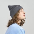 Шапка вязаная  двойная Wind-S, с отворотом и патчем, темно-синий, 100% переработанный полиэстер
