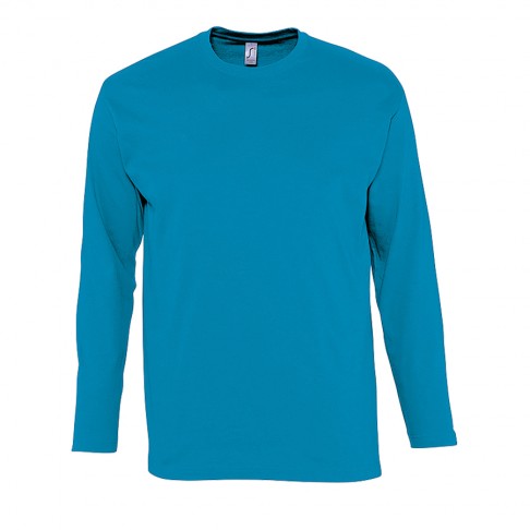 Футболка мужская с длинным рукавом MONARCH, аква, 2XL, 100% хлопок, 150 г/м2