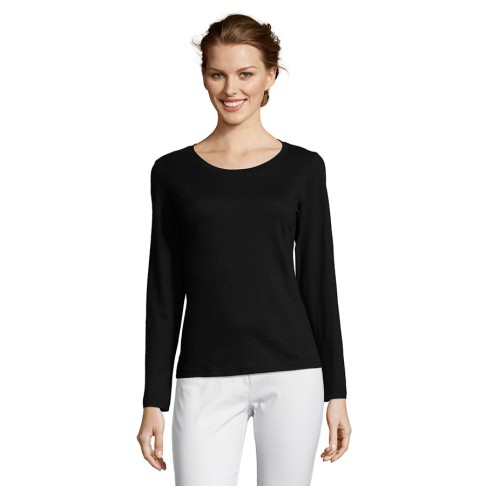 Футболка женская с длинным рукавом MAJESTIC, глубокий черный, XXL, 100% хлопок, 150 г/м2 Футболка женская с длинным рукавом MAJESTIC, глубокий черный, XXL, 100% хлопок, 150 г/м2