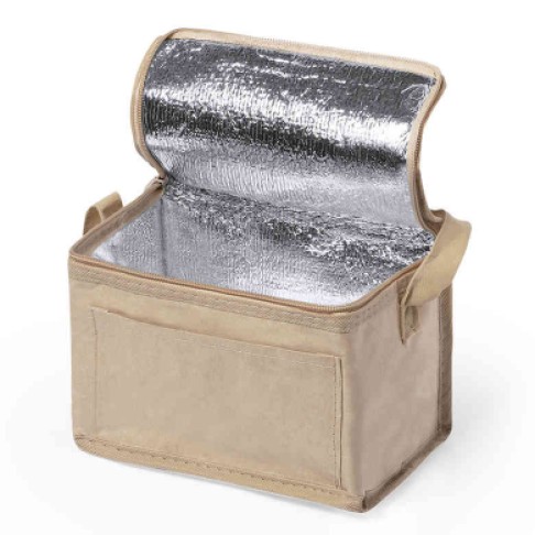 Термосумка ZAYKA; 21 x 15 x 15 см; ламинированная бумага 105 г/м2,  алюминий, бежевый