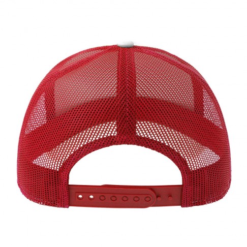 Бейсболка RAPPER COTTON-S, п. заст, 5 клин, белый/красн, 80% х-к, 20% п-й х-к/100% п-й п/э, 280 г/м2