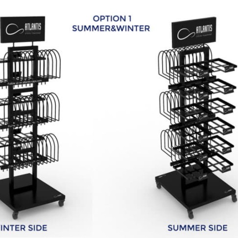 Стойка напольная_ATLANTIS BLACK RETAIL DOUBLE SIDE DISPLAY