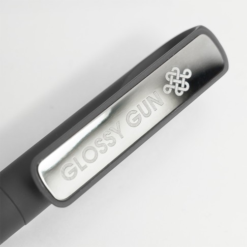 Ручка шариковая GLOSSY GUN с покрытием soft touch, черный/темно-серый, пластик, металл