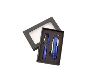 Набор Sufli: фонарик с 1 светодиодом, батарейка включена. Нож-мультиинструмент, 7 функций, синий