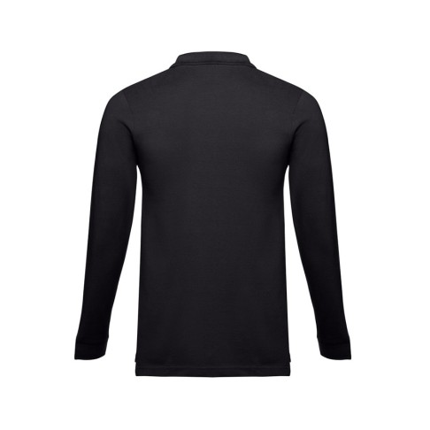 Рубашка-поло мужская BERN, д/р, чёрный, XL, 100% хлопок, плотность 210 г/м2