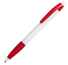 Ручка шариковая N9 с грипом, белый/красный, пластик