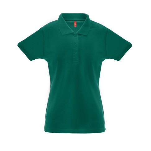 Рубашка-поло женская BERLIN WOMAN, к/р, т.-зелён, 2XL, 65% полиэстер, 35% хлопок, плотность 200 г/м2
