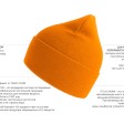 Шапка вязаная PURE, с отворотом, горчичный, 60% полиэстер, 40% акрил 