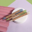 Ручка шариковая N18, светло-зеленый, пробка, пшеничная волокно, ABS пластик, цвет чернил синий