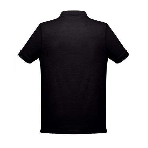 Рубашка-поло мужская BERLIN, к/р, чёрный, XS, 65% полиэстер, 35% хлопок, плотность 200 г/м2