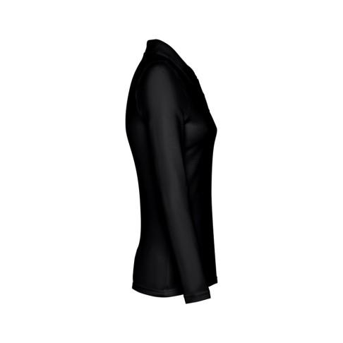 Рубашка-поло женская BERN WOMEN, д/р, чёрный, 2XL, 100% хлопок, плотность 210 г/м2