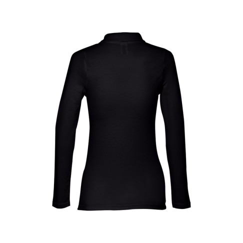 Рубашка-поло женская BERN WOMEN, д/р, чёрный, 2XL, 100% хлопок, плотность 210 г/м2