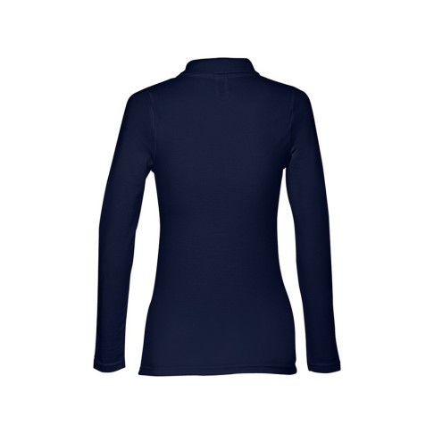 Рубашка-поло женская BERN WOMEN, д/р, тёмно-синий, 2XL, 100% хлопок, плотность 210 г/м2