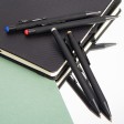 Ручка шариковая FACTOR BLACK со стилусом, черный/серебро, металл, пластик, софт-покрытие