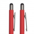 Ручка шариковая FACTOR GRIP со стилусом, красный/темно-серый, металл, пластик, пробка, софт-покрытие