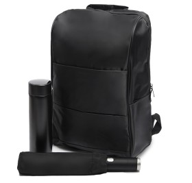 Набор подарочный BLACK POWER: термос, зонт складной, рюкзак, черный Набор подарочный BLACK POWER: термос, зонт складной, рюкзак, черный