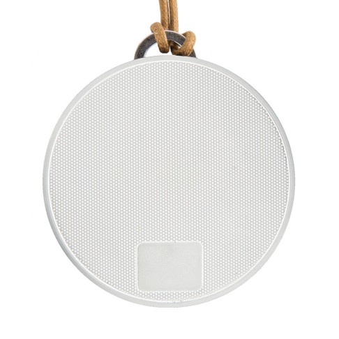 Портативная bluetooth-колонка STRAP, белый с коричневым, 8,5х4 см, пластик