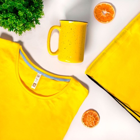 Кружка  UNIVERSE, желтый, 390мл, тонкая керамика