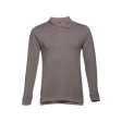 Рубашка-поло мужская BERN, д/р, серый, 2XL, 100% хлопок, плотность 210 г/м2